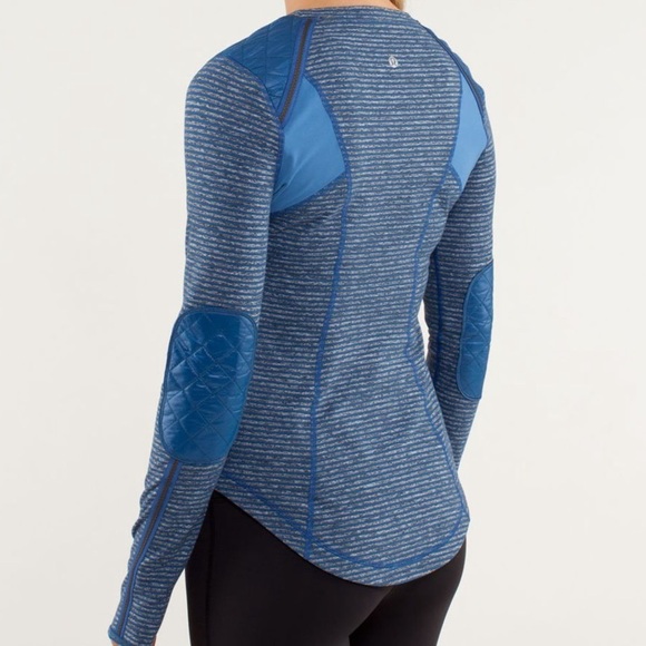 [4/6] Lululemon Run: Ice Queen Long Sleeve Slope Stripe Limitless Blue - Picture 2 of 12